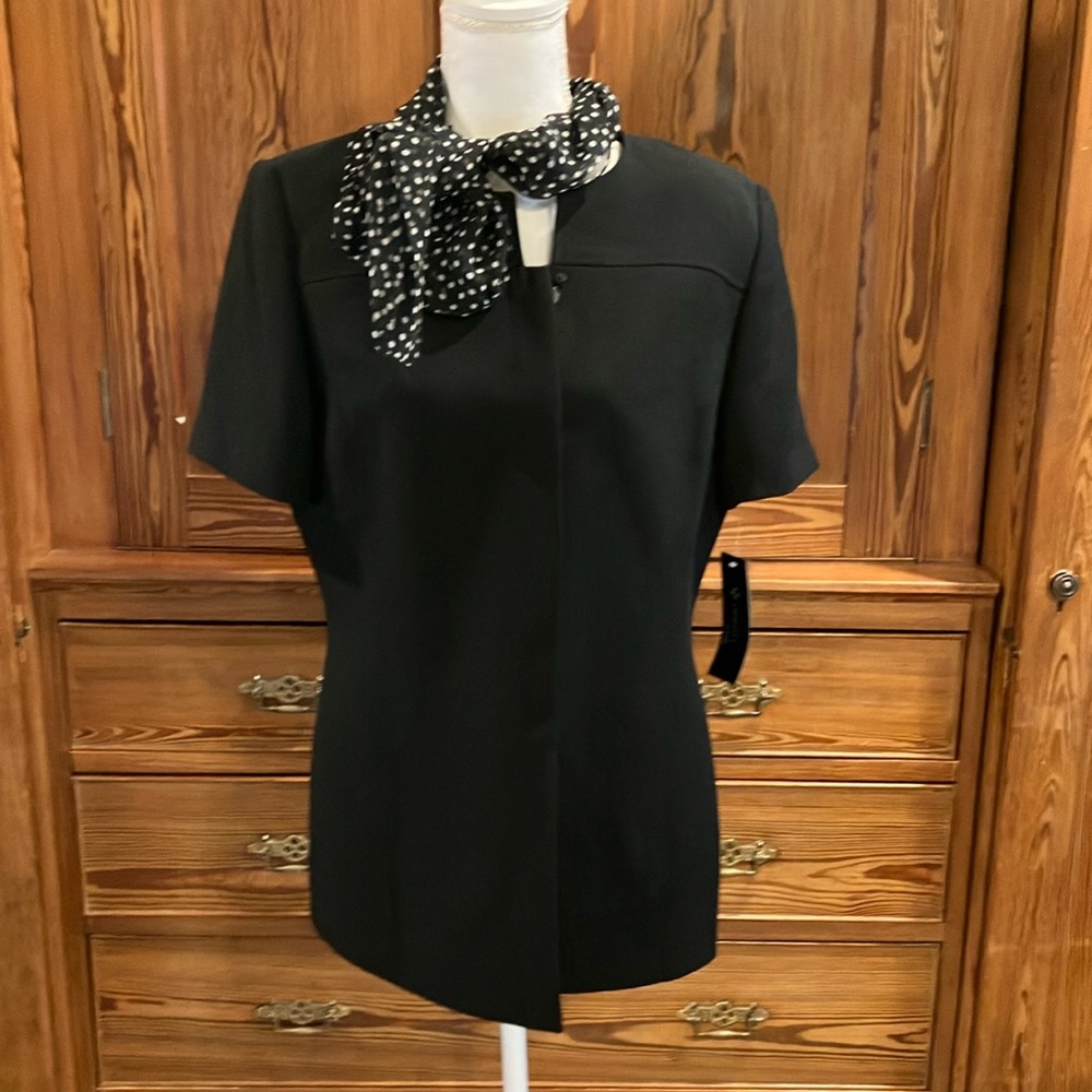 NWT Kasper black suit jacket with scarf sz 12